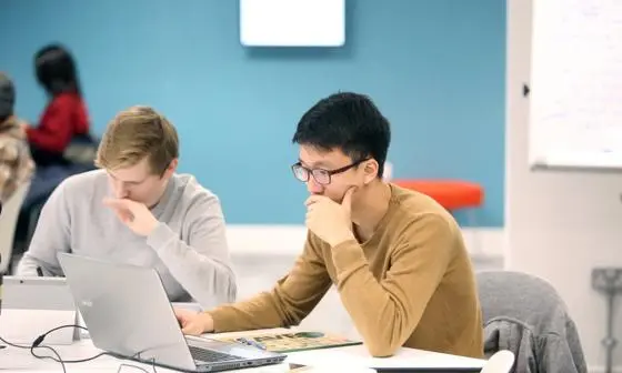Students studying
