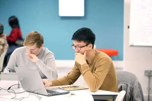 Students studying