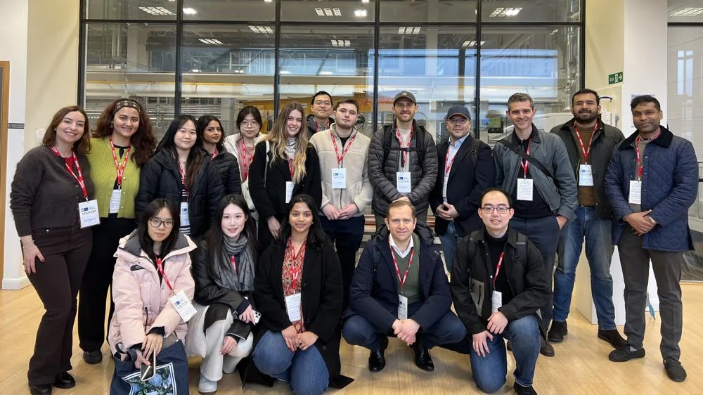 Group photo of MSc Innovation Policy students and staff at Rutherford Appleton Laboratory.