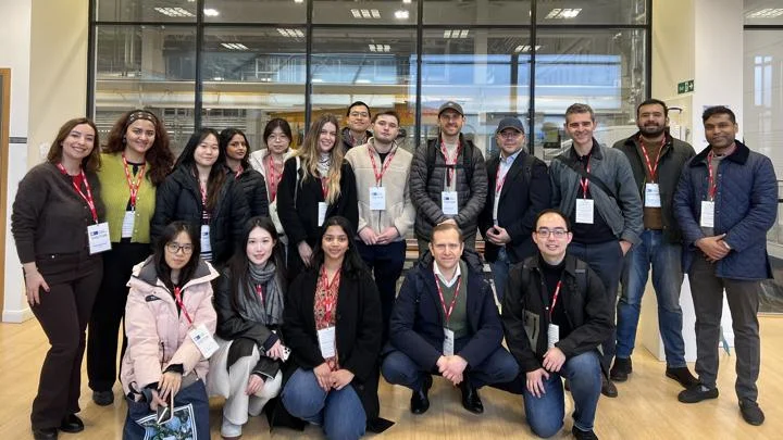 Group photo of MSc Innovation Policy students and staff at Rutherford Appleton Laboratory.