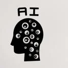 AI head silhouette with connected nodes