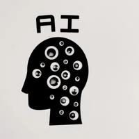 AI head silhouette with connected nodes