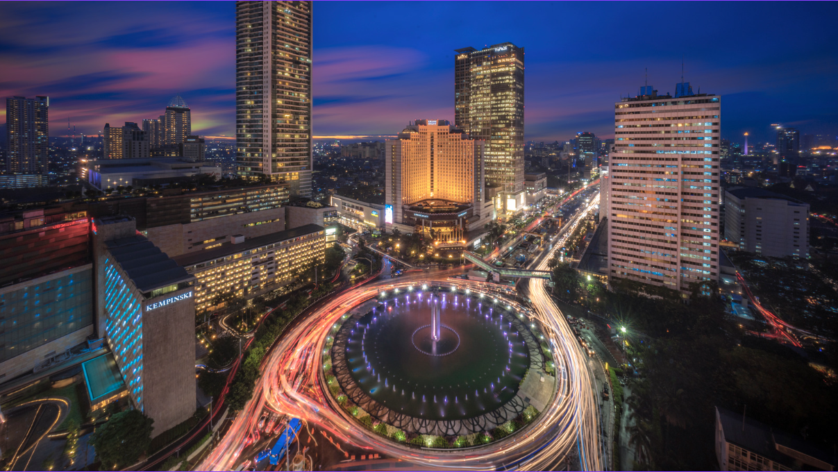Jakarta transport at night