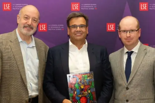 Larry Kramer, Jeremy Coller and Jonathan Birch standing for a group picture.