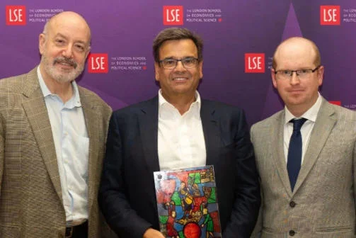 Larry Kramer, Jeremy Coller and Jonathan Birch standing for a group picture.