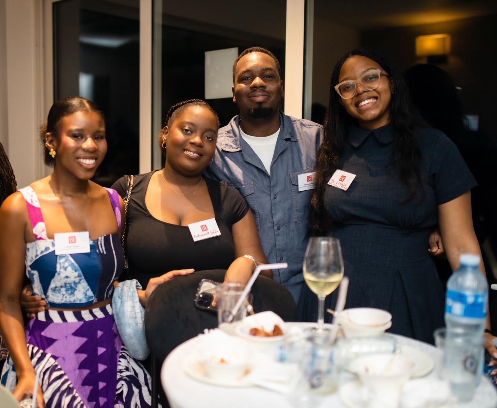 A group of alumni pose for a photo during our event in Lagos