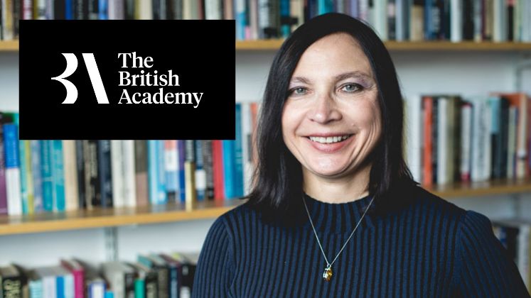Photo of Professor Tomila Lankina with The British Academy logo
