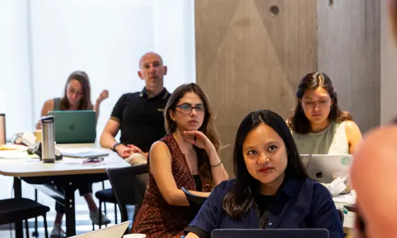 Students sitting in a classroom