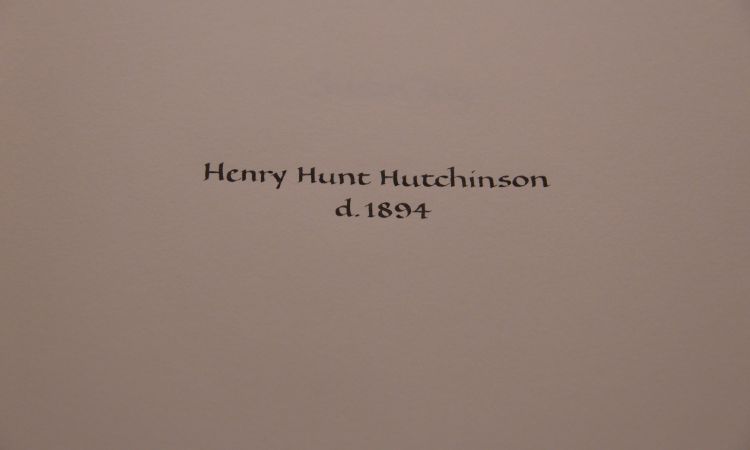 Henry Hunt Hutchinson's name from 1894