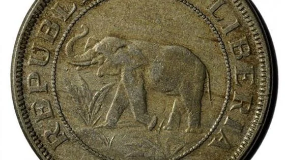 A Liberian dollar, featuring an elephant