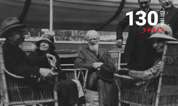 The Shaws and Webbs sat together on a boat.