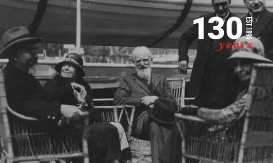 The Shaws and Webbs sat together on a boat.