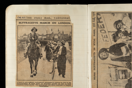 Newspaper cuttings about suffrage events in 1913