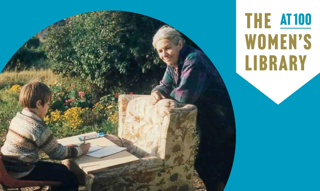 A graphic including a child sat writing at a makeshift table