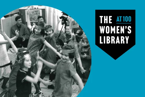 Youngsters dressed in costumes and dancing around a room