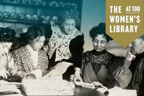 Women gathered around a table working together