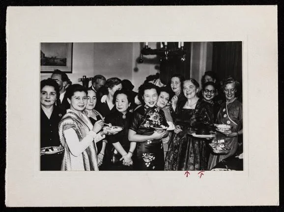Dame Vera Laughton Mathews, Begum Ikramullah and other members of The International Kitchen Club.