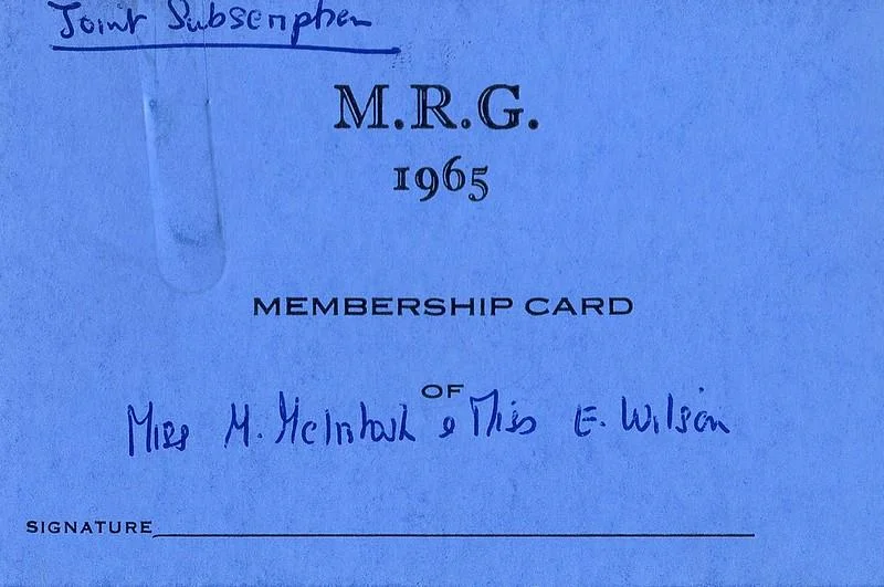 A MRG membership card.