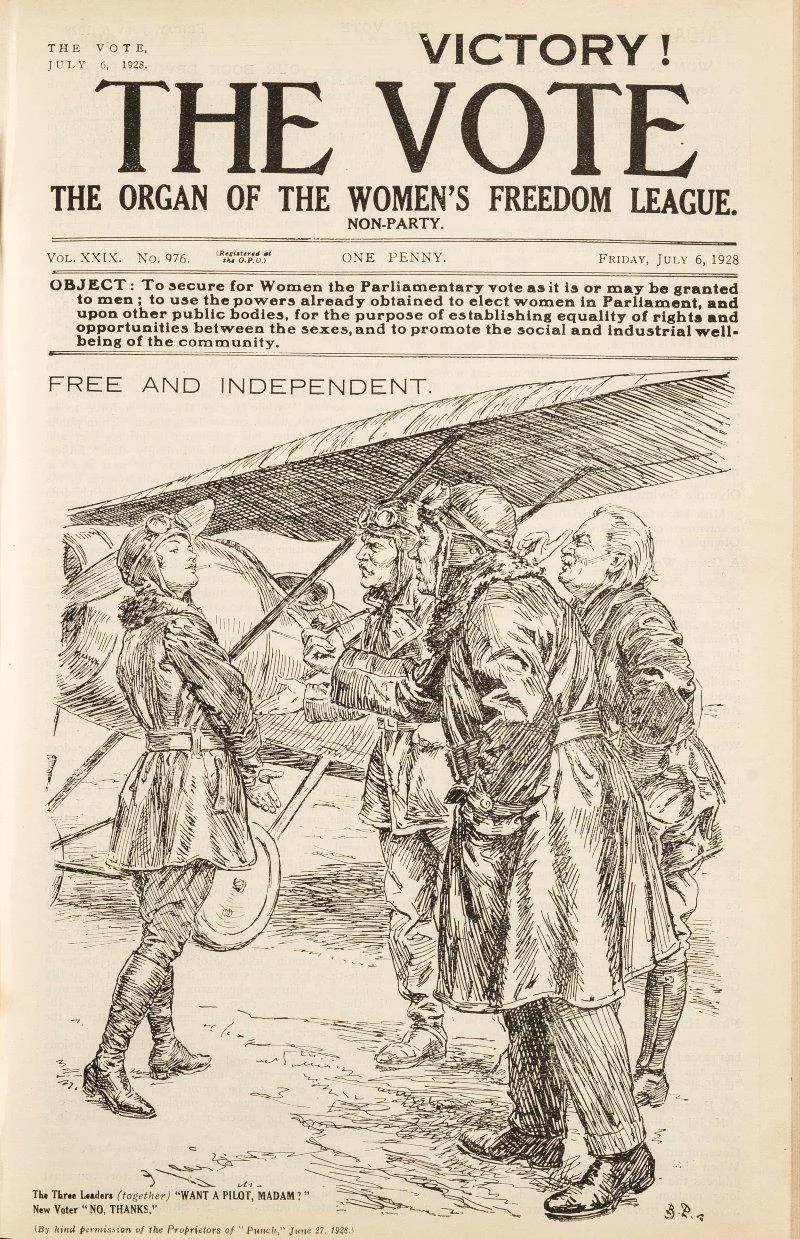 A cartoon on the front cover of The Vote