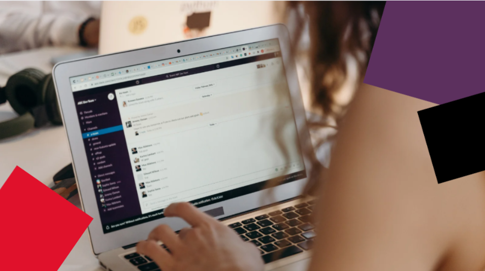 A student using a laptop