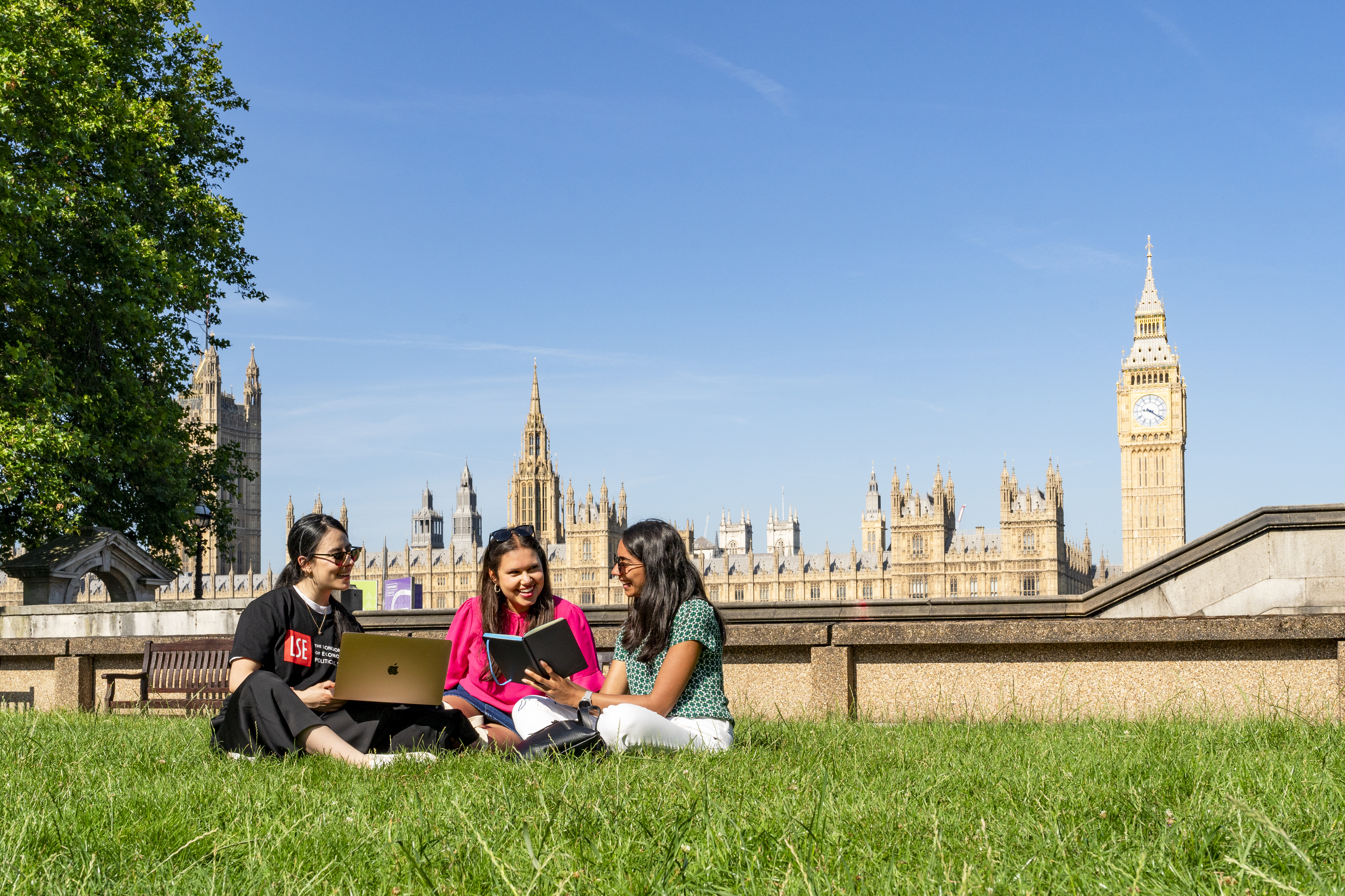 Students at the front of Westminster, London in June 2024