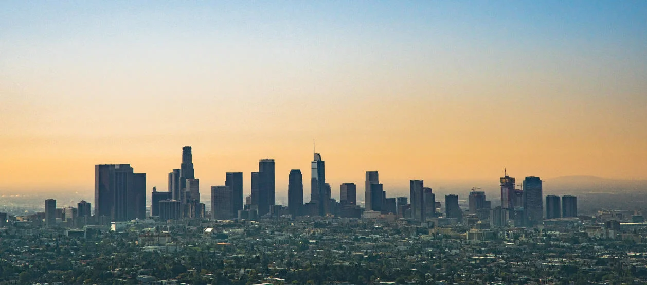 View of Los Angeles at twilight.
