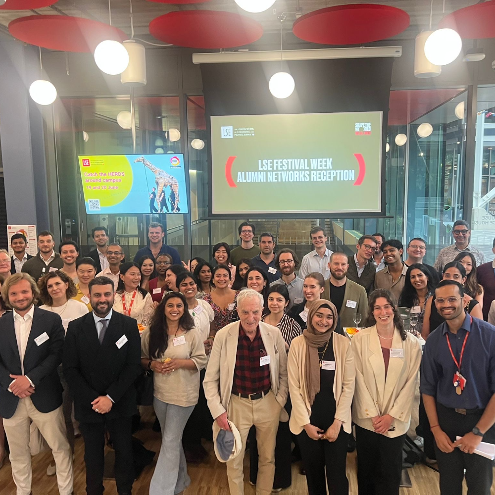 group of alumni in the alumni centre