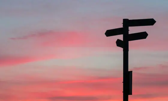 Silhouette of a road signage