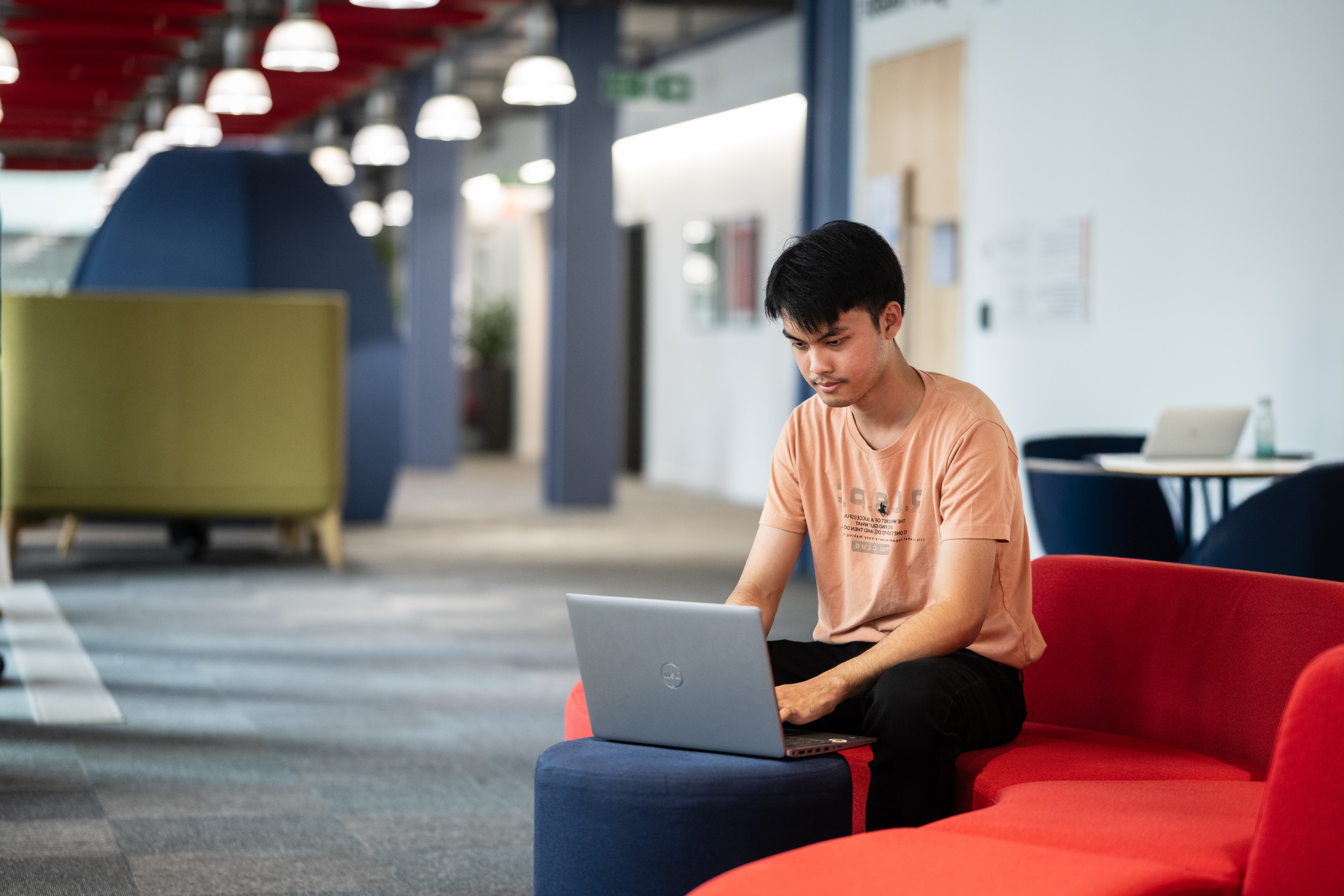 Student working independently on a laptop