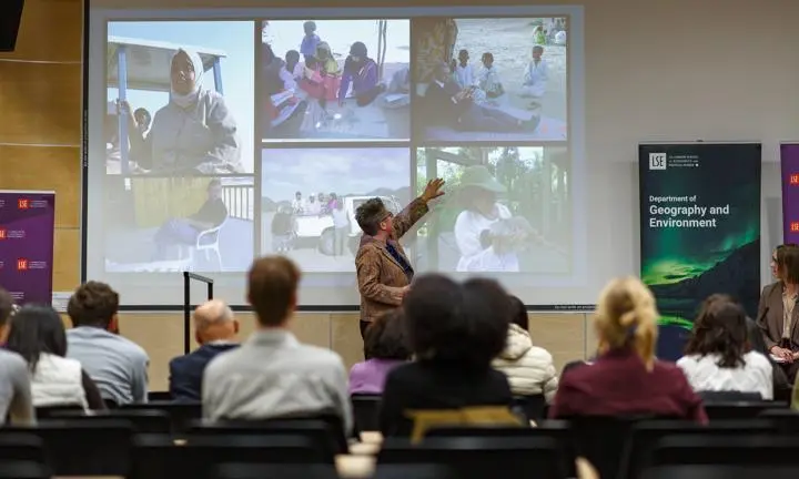 Jo Sharp delivering the 2025 Sylvia Chant lecture.