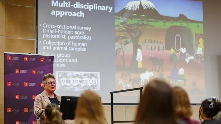 Jo Sharp delivering the 2025 Sylvia Chant lecture.