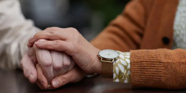 Holding hands as a display of comfort