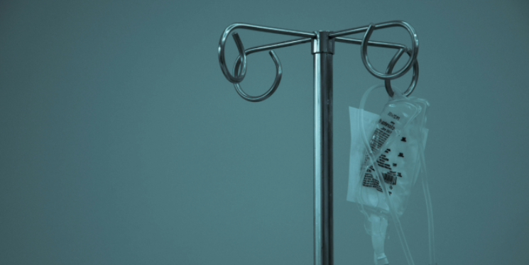 An IV Pole in a hospital.