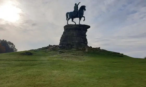 The Copper horse, a large equestrian statue of King George the third located at the end of The Long Walk in Windsor Great Park near the Cumberland Lodge.