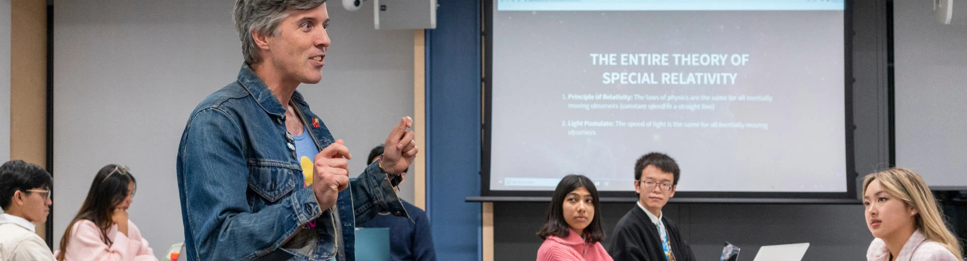 Professor Bryan W. Roberts delivering a lecture