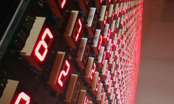 Numbers on a digital board