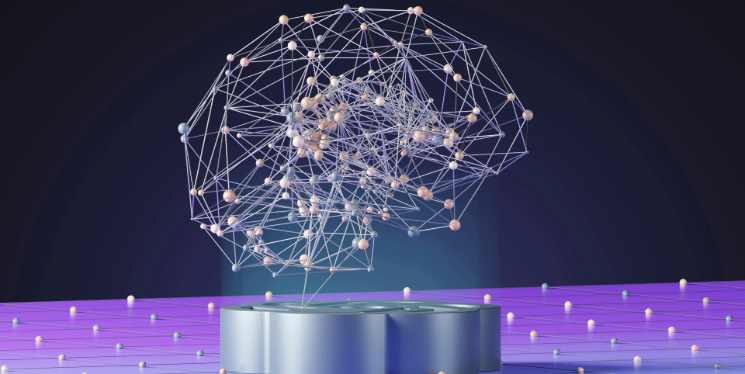 An abstract sphere with dots and lines