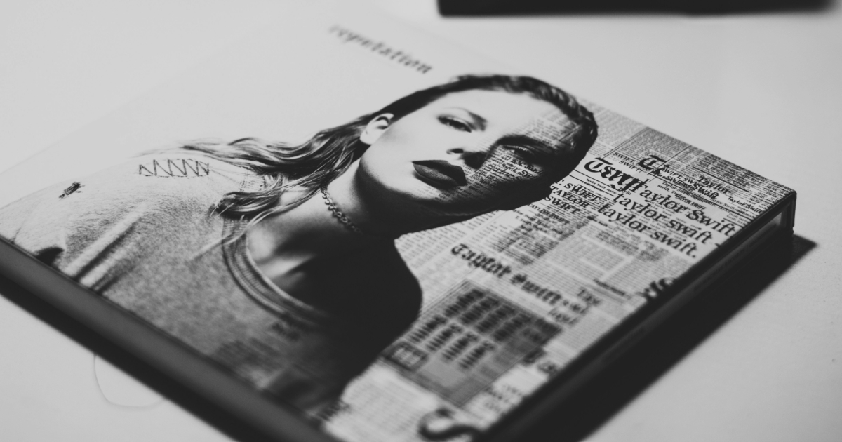 Taylor Swift's picture on a book