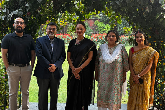 Five of our Indian alumni stand for a group photo