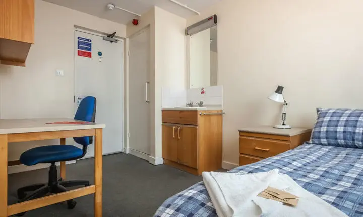 A bedroom in a hall of residence