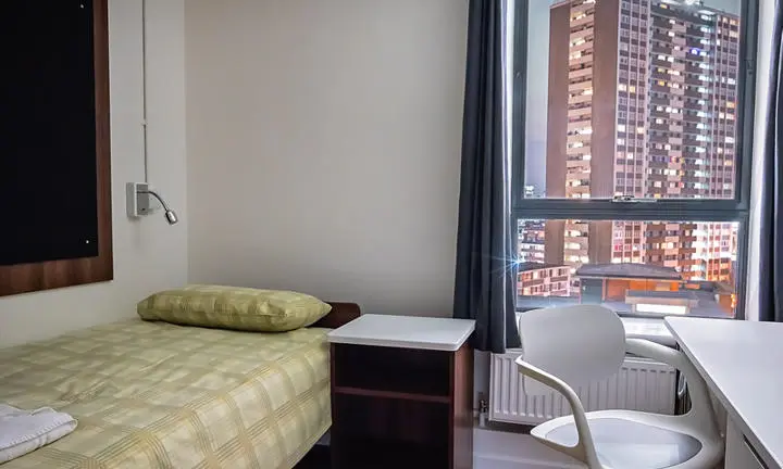 A bedroom in a hall of residence