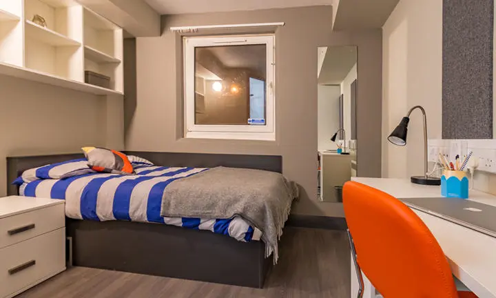 A bedroom in a hall of residence