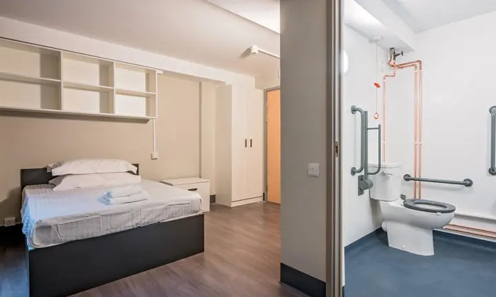 A bedroom in a hall of residence