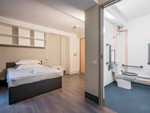 A bedroom in a hall of residence