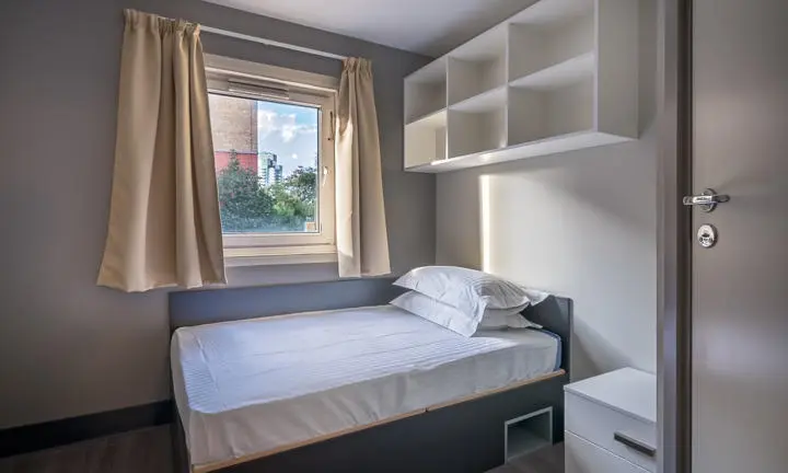 A bedroom in a hall of residence