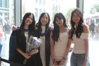 Maths graduates with friends