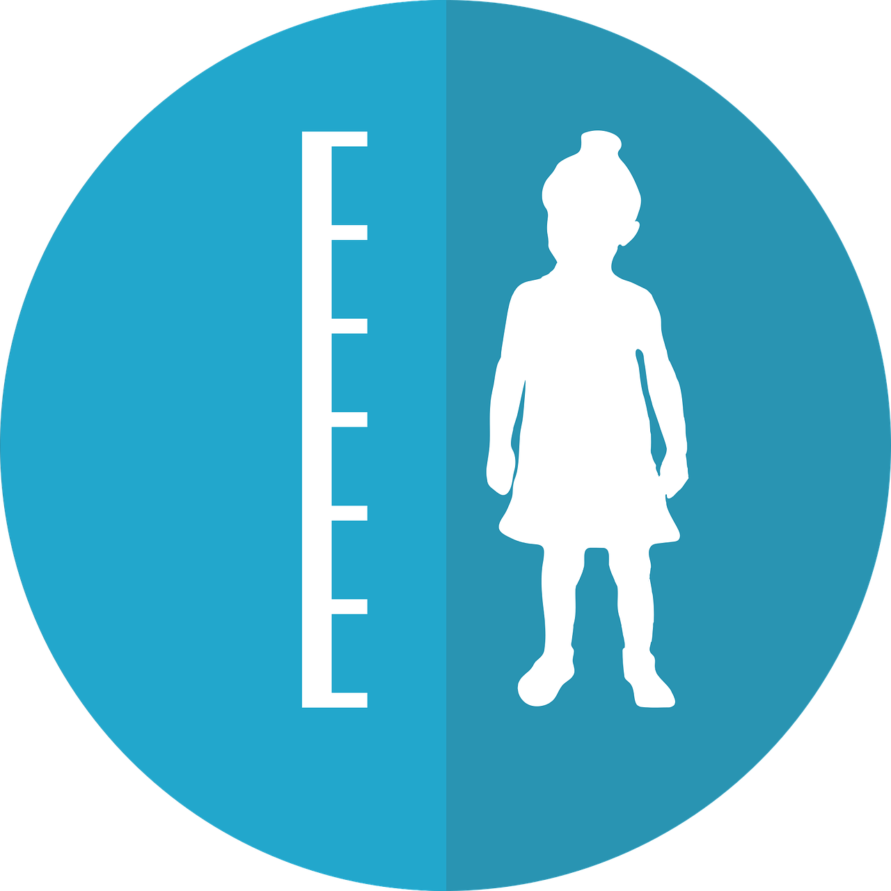 An outline of a child and a height chart 