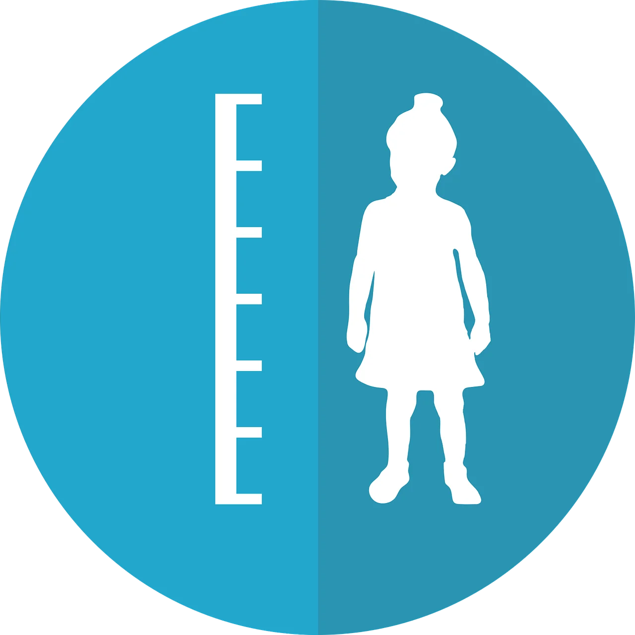 An outline of a child and a height chart