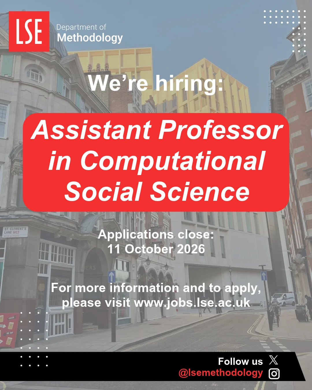 Graphic for the Department of Methodology Assistant Professor in Computational Social Science