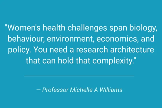 Quote on Women's health challenges span biology, behaviour, environment, economics, and policy